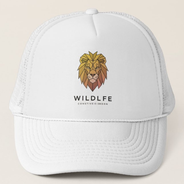 Casquette Lion géométrique majestueux (Devant)