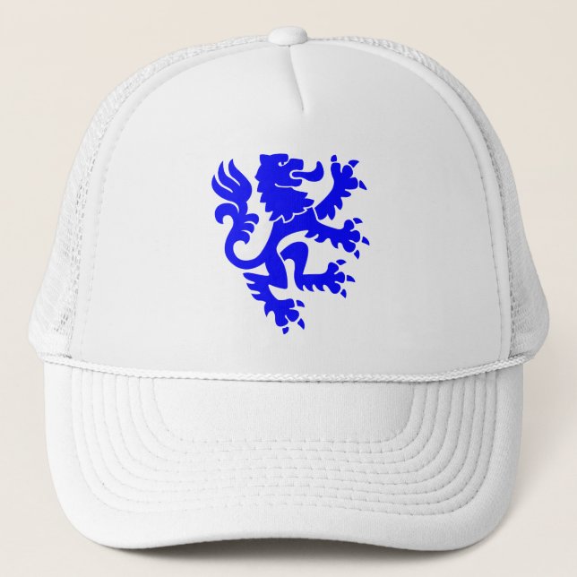 Casquette Lion héraldique 01 - Bleu (Devant)