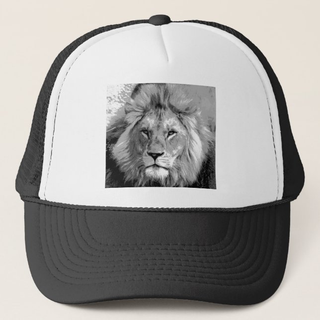Casquette Lion noir blanc (Devant)