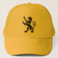 Lion rampant noir héraldique