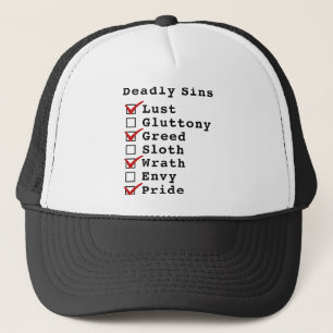 Casquette Liste de contrôle de sept péchés mortels (10101