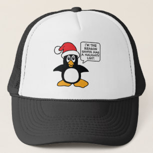 Casquette Liste vilaine de Père Noël de pingouin de Noël