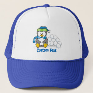 Casquette Little penguin sitting with snowballs trucker hat