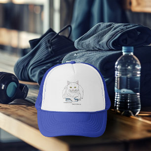 Casquette Livre de chat blanc drôle lisant humour violet