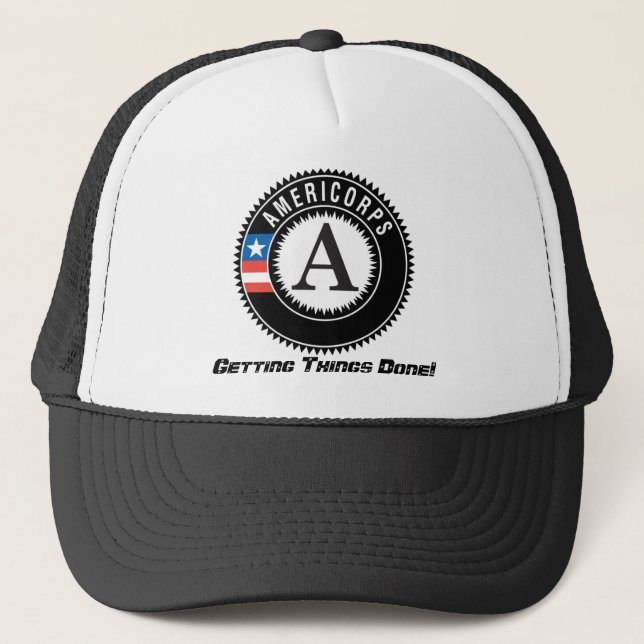 Casquette logo d'americorps, obtenant des choses faites ! (Devant)