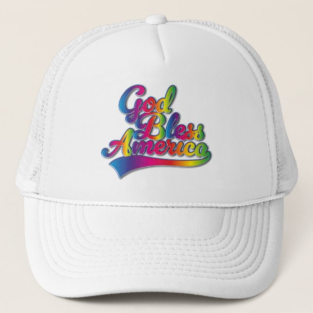 Casquette logo de God Bless America Rainbow (Devant)
