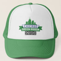 Logo de taxi au ruban vert de Chicago - Art du ven