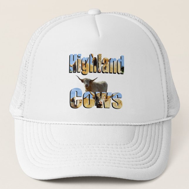 Casquette Logo des photos de vaches Highland, (Devant)