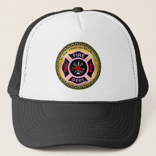 Casquette Logo du service d'incendie Badge noir et rose