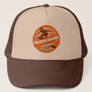 Casquette Logo du surfeur orange de North Shore Hawaii casqu