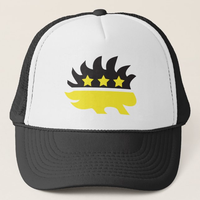 Casquette Logo libertaire de porc-épic (jaune) (Devant)