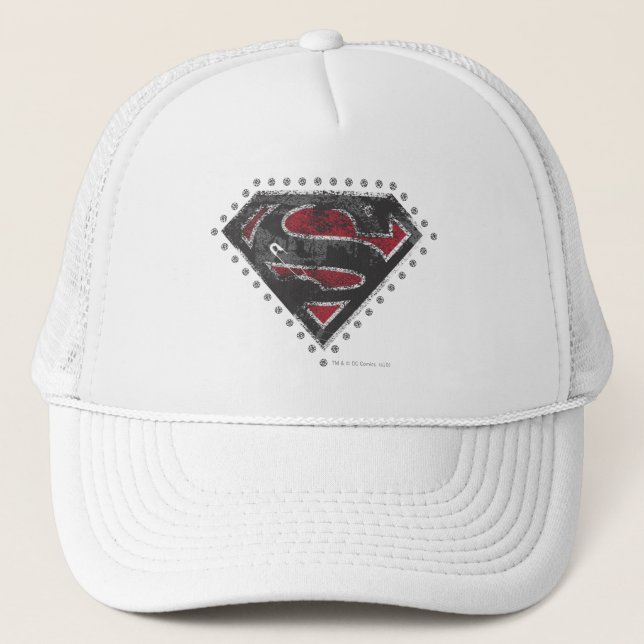 Casquette Logo super-fille vêtu noir et rouge (Devant)