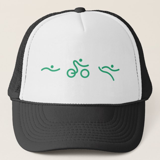 Casquette Logo vert de triathlon (Devant)