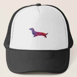 Casquette Long Haied Dachshund Geo Silhouette violet