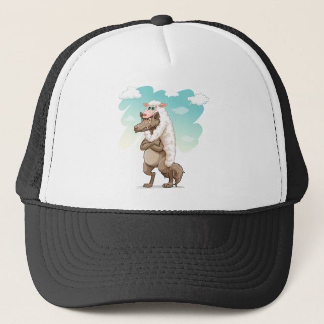 Casquette Loup prétendant être des moutons (Devant)