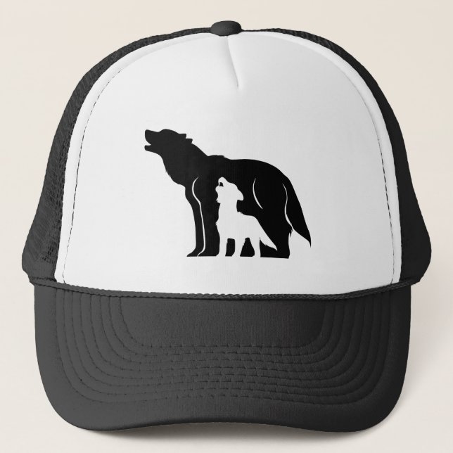 Casquette Loups noirs et blancs (Devant)