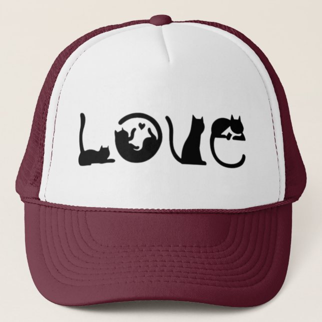 Casquette Love Animaux Trucker Chapeau (Devant)