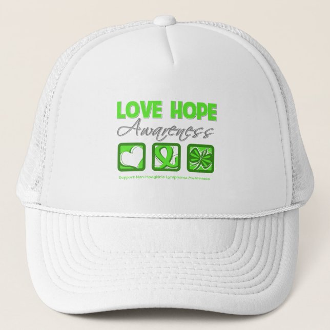 Casquette Love Hope Awareness Lymphoma de non-Hodgkin (Devant)