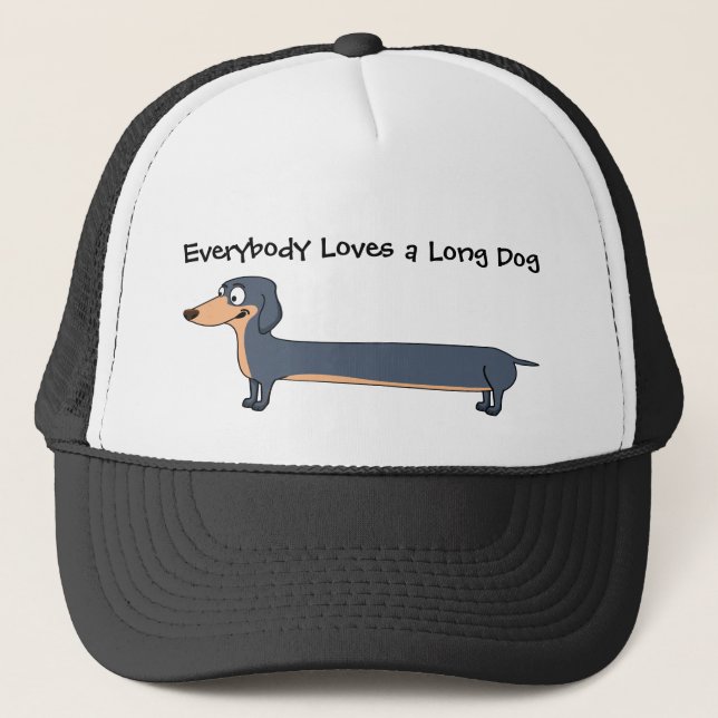 Casquette Love the Long Dog - Dachshund Trucker Hat (Devant)