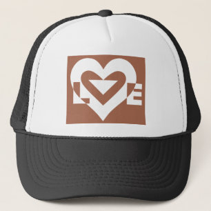 Casquette Love White sur Brown