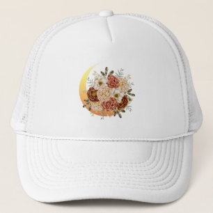 Casquette Lune Et Fleurs Florales
