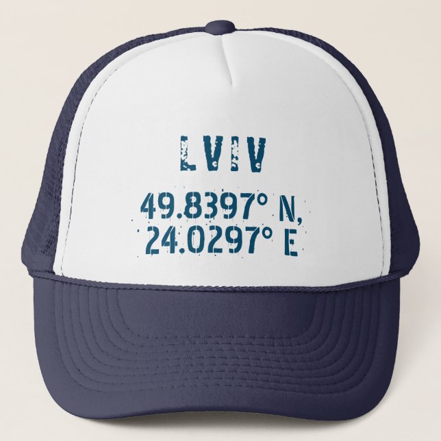 Casquette Lviv Ukraine Latitude & Longitude désistée (Devant)