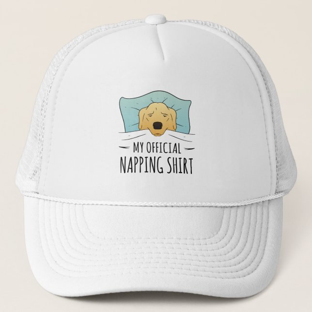 Casquette Ma chemise de sieste officielle avec chien couchan (Devant)