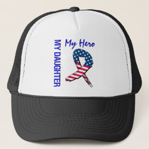 Casquette Ma fille mon ruban grunge patriotique de héros
