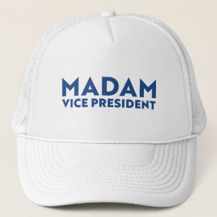 Casquette Madame la Vice-Présidente, typographie moderne ble