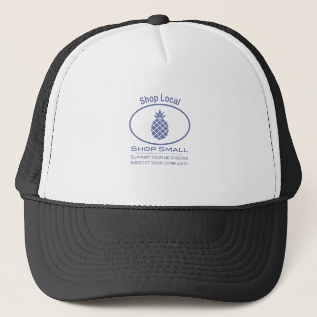 Casquette Magasiner local, Acheter Petite ananas bleu (Devant)