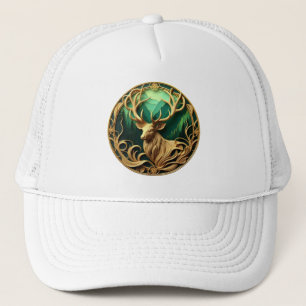 Casquette Magnifique buck regardant dans une forêt sereine