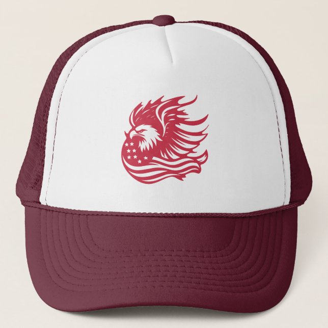 Casquette Magnifique oeuvre numérique d'aigle patriotique (Devant)