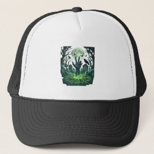 Casquette Main de zombie Epitapip pleine lune cimetière