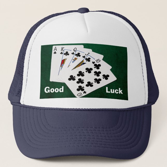 Casquette Mains de poker - Brosse royale - Costume de clubs (Devant)