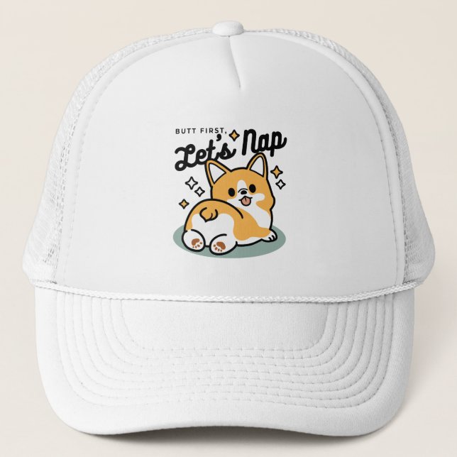 Casquette Mais d'abord, Nappons - mignon Caricature à bouton (Devant)
