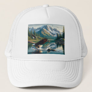 Casquette Majestic Eagle Capturer le poisson au lever du sol