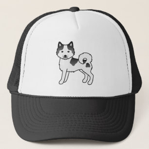 Casquette Malamute d'Alaska pie noir mignon chien de dessin 