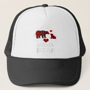 Casquette Mama Bear Christmas Pajama Red Plaid Buffalo Famil