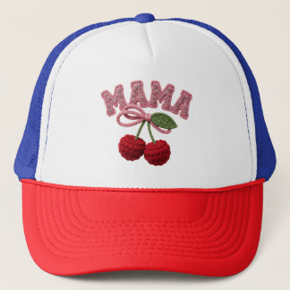 Casquette Mama Cherry Hat – Embroidered Style “Mama” Cap wit