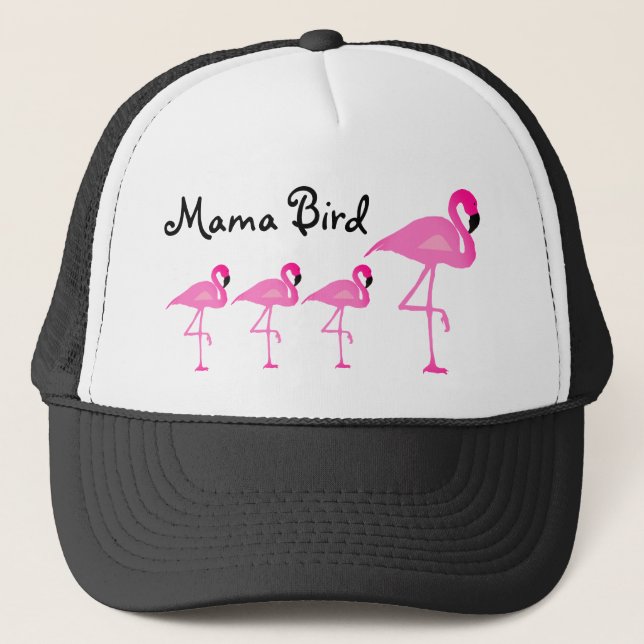Casquette Maman Bird Trucker Hat de Flamant rose (Devant)
