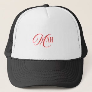 Casquette MAN Imprimé texte beau confort noir couleur porter