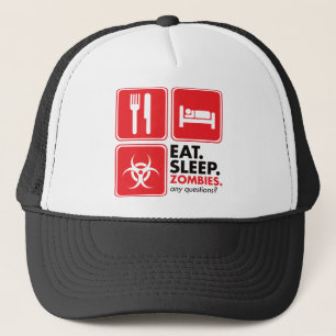 Casquette Mangez les zombis de sommeil - rouge