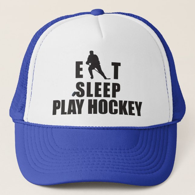 Casquette Mangez l'hockey de jeu de sommeil (Devant)