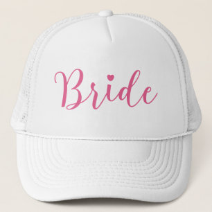 Casquette Manuscrit rose de jeune mariée simple et élégan