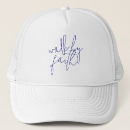 Casquette Marcher Par Faith Stylistic Blue Trucker Chapeau