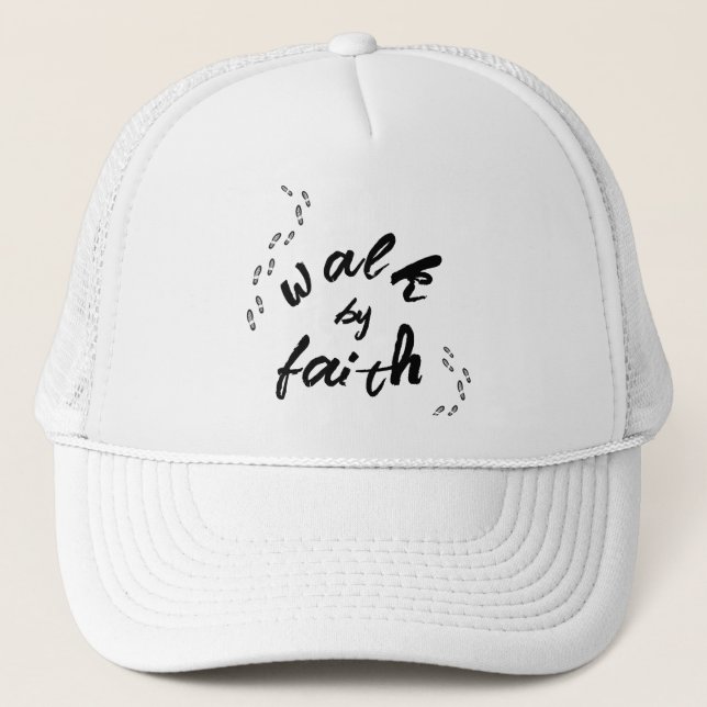 Casquette Marcher par la foi Blanc masculin (Devant)