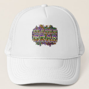Casquette Mardi Gras avec texte personnalisé facultatif