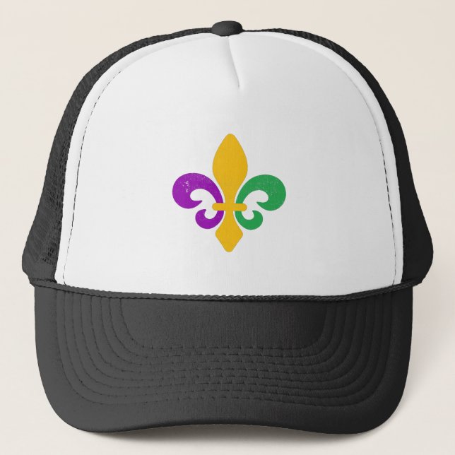 Casquette Mardi Gras Fleur De Lis (Devant)