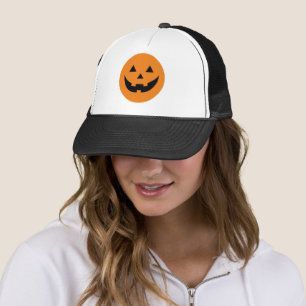 Casquette Mare orange Jack-o'-lantern face citrouille Hallow