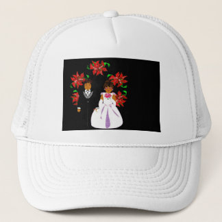 Casquette Mariage de Noël Couple en blanc rond Wreath